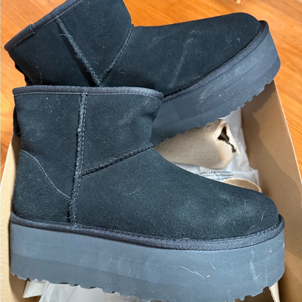 Black Platform Ankle Boots Ugg size 7
